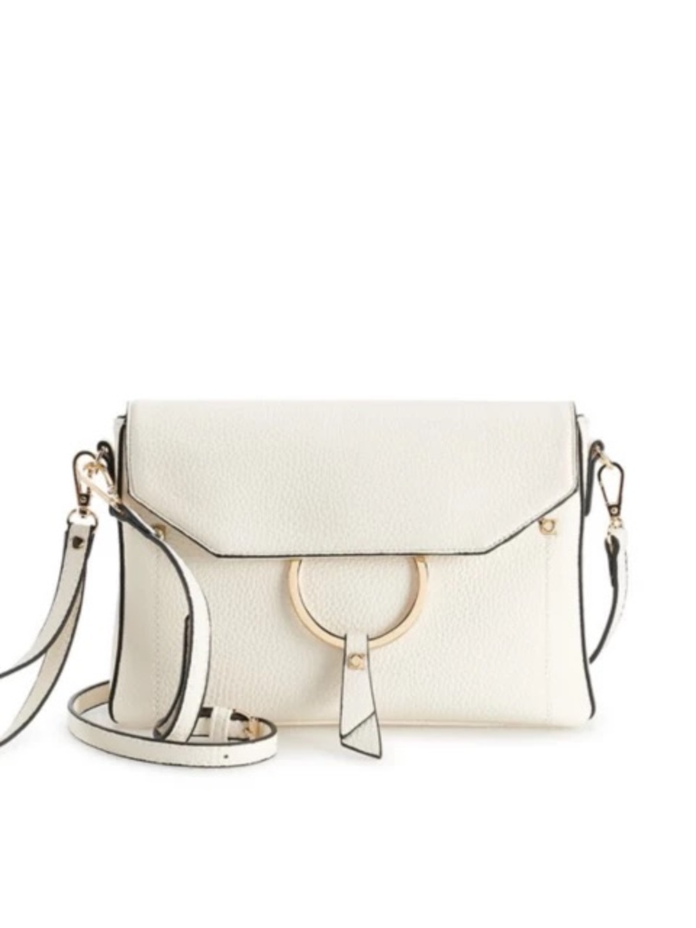 Mellow World Portia Ring Vegan Leather White Crossbody Shoulder Bag